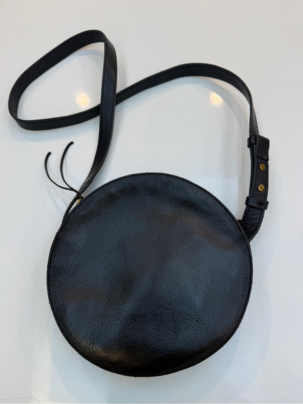 Madewell Black Leather Circular Crossbody Bag - Picture 11 of 16